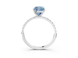 White gold Fancy Blue Cushion  Diamond Pavé Band with Six-Prong Setting_30
