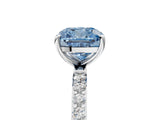 White gold Fancy Blue Cushion  Diamond Pavé Band with Six-Prong Setting_32