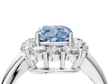 White gold Fancy Blue Cushion  Halo Cluster Diamond Engagement Ring with Prong Setting and Polished Band_43