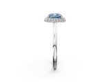 White gold Fancy Blue Cushion  Halo Diamond Engagement Ring with Solitaire Band and Four-Prong Setting_22