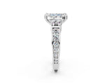 White gold Fancy Blue Cushion  Halo Diamond Engagement Ring with Split Shank and Four-Prong Setting_57