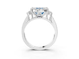 White gold Fancy Blue Cushion  Halo Diamond Engagement Ring with Split Shank and Four-Prong Setting_58