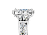 White gold Fancy Blue Cushion  Halo Diamond Engagement Ring with Split Shank and Four-Prong Setting_59