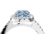 White gold Fancy Blue Cushion  Halo Diamond Pavé Solitaire Ring_73