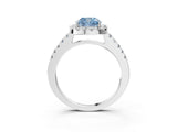 White gold Fancy Blue Cushion  Halo Diamond Pavé Solitaire Ring_78