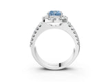 White gold Fancy Blue Cushion  Halo Diamond Split Shank Engagement Ring with Prong Setting_12