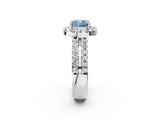 White gold Fancy Blue Cushion  Halo Diamond Split Shank Engagement Ring with Prong Setting_35