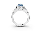White gold Fancy Blue Cushion  Halo Diamond Split Shank Engagement Ring with Prong Setting_36