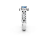 White gold Fancy Blue Cushion  Halo Diamond Split Shank Engagement Ring with Prong Setting_41