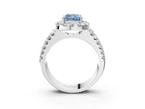 White gold Fancy Blue Cushion  Halo Diamond Split Shank Engagement Ring with Prong Setting_42