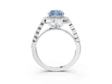 White gold Fancy Blue Cushion  Halo Milgrain Solitaire with Bezel Set Side Stones and Pave Band_35
