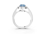 White gold Fancy Blue Cushion  Halo Pavé Diamond Engagement Ring with Bezel Setting_52