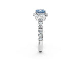 White gold Fancy Blue Cushion  Halo Pavé Diamond Engagement Ring with Four-Prong Setting_28