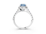 White gold Fancy Blue Cushion  Halo Pavé Diamond Engagement Ring with Four-Prong Setting_29