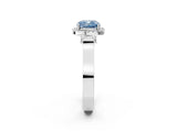 White gold Fancy Blue Cushion  Halo Pave Split Shank Prong Setting Ring_83