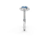 White gold Fancy Blue Cushion  Halo Round Diamond Pave Band with Four-Prong Setting_52