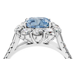 White gold Fancy Blue Cushion  Halo Split Shank Diamond Engagement Ring with Pave Band and Four-Prong Setting_58