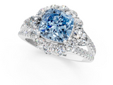 White gold Fancy Blue Cushion  Halo Split Shank Diamond Engagement Ring with Prong Setting_21