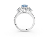 White gold Fancy Blue Cushion  Halo Split Shank Diamond Engagement Ring with Prong Setting_23