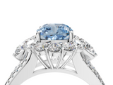 White gold Fancy Blue Cushion  Halo Split Shank Diamond Engagement Ring with Prong Setting_24