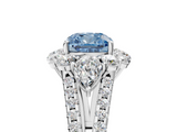 White gold Fancy Blue Cushion  Halo Split Shank Diamond Engagement Ring with Prong Setting_25