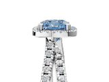 White gold Fancy Blue Cushion  Halo Split Shank Diamond Ring with Pavé Setting_31