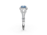 White gold Fancy Blue Cushion  Halo Split Shank Diamond Ring with Prong Setting_22