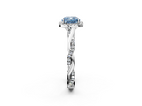 White gold Fancy Blue Cushion  Halo Twist Band Solitaire Ring_22