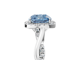 White gold Fancy Blue Cushion  Halo Twist Band Solitaire Ring_25