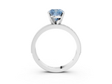 White gold Fancy Blue Cushion  Milgrain Pave Diamond Engagement Ring with Four-Prong Setting_184