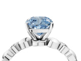 White gold Fancy Blue Cushion  Solitaire Bezel-Set Diamond Ring with Beaded Band and Four-Prong Setting_36
