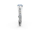 White gold Fancy Blue Cushion  Solitaire Bezel-Set Diamond Ring with Channel-Set Band_39