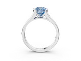 White gold Fancy Blue Cushion  Solitaire Bezel-Set Diamond Ring with Channel-Set Band_40