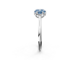 White gold Fancy Blue Cushion  Solitaire Cathedral Diamond Ring with Six-Prong Setting_19