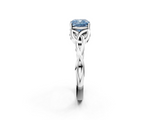White gold Fancy Blue Cushion  Solitaire Celtic Knot Engagement Ring with Four-Prong Setting_105