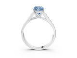 White gold Fancy Blue Cushion  Solitaire Channel-Set Diamond Engagement Ring with Four-Prong Setting_35