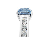 White gold Fancy Blue Cushion  Solitaire Channel-Set Diamond Engagement Ring with Four-Prong Setting_37