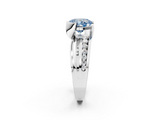 White gold Fancy Blue Cushion  Solitaire Channel-Set Split Shank Ring with Tension Prong Setting_5