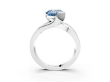 White gold Fancy Blue Cushion  Solitaire Channel-Set Split Shank Ring with Tension Prong Setting_6
