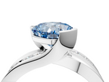 White gold Fancy Blue Cushion  Solitaire Channel-Set Split Shank Ring with Tension Prong Setting_7