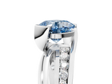 White gold Fancy Blue Cushion  Solitaire Channel-Set Split Shank Ring with Tension Prong Setting_8