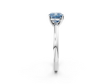 White gold Fancy Blue Cushion  Solitaire Diamond Engagement Ring with Four-Prong Setting on a Classic Band_5