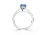 White gold Fancy Blue Cushion  Solitaire Diamond Engagement Ring with Four-Prong Setting on a Classic Band_6