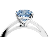 White gold Fancy Blue Cushion  Solitaire Diamond Engagement Ring with Four-Prong Setting on a Classic Band_7