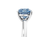 White gold Fancy Blue Cushion  Solitaire Diamond Engagement Ring with Four-Prong Setting on a Classic Band_8