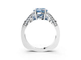 White gold Fancy Blue Cushion  Solitaire Diamond Engagement Ring with Pave Band and Four-Prong Setting_41