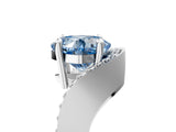 White gold Fancy Blue Cushion  Solitaire Diamond Engagement Ring with Pave Band and Four-Prong Setting_43
