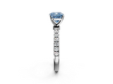White gold Fancy Blue Cushion  Solitaire Diamond Pavé Band with Four-Prong Setting_26