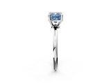 White gold Fancy Blue Cushion  Solitaire Diamond Ring with 4-Prong Setting on a Classic Band_5