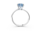 White gold Fancy Blue Cushion  Solitaire Diamond Ring with 4-Prong Setting on a Classic Band_6
